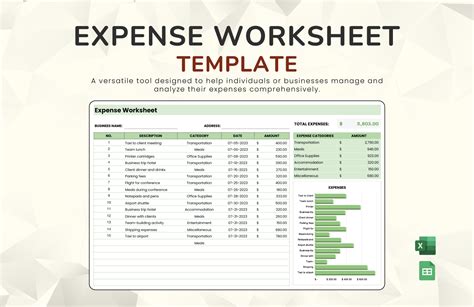 Expense Worksheet Template