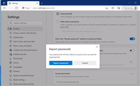 export edge browser passwords, How to export saved passwords from microsoft edge technoresult