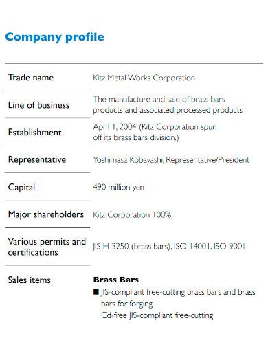 factory profile format, 26 printable company profile template forms
