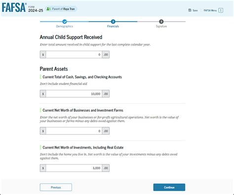 Fafsa Parent Financials Walkthrough