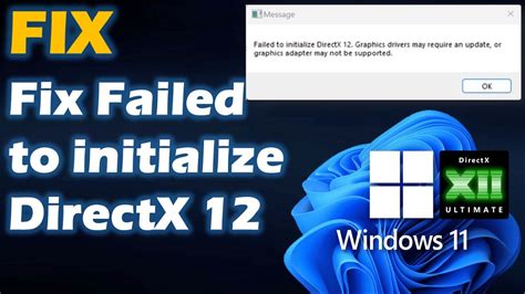 failed to initialize directx, Error solution: 