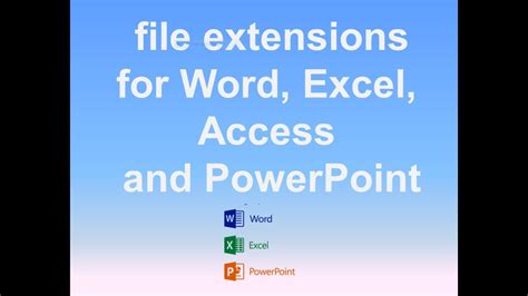 file extension excel word powerpoint, Ms office file extensions