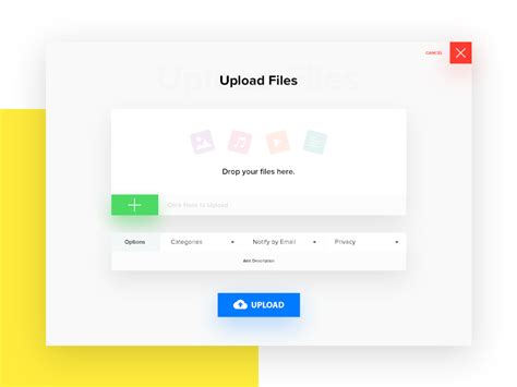 file upload pop-up design, 
