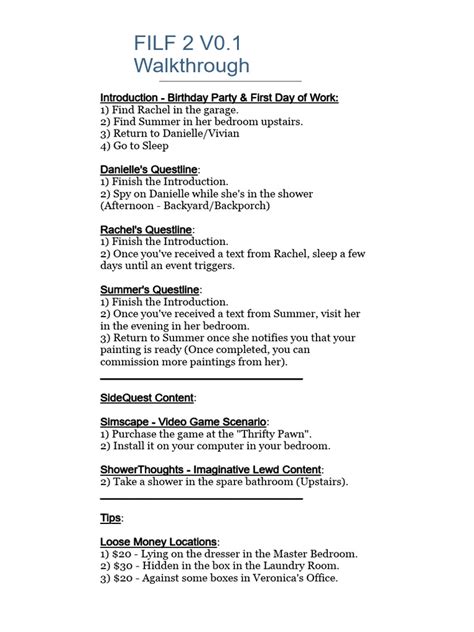 Filf Walkthrough Mod