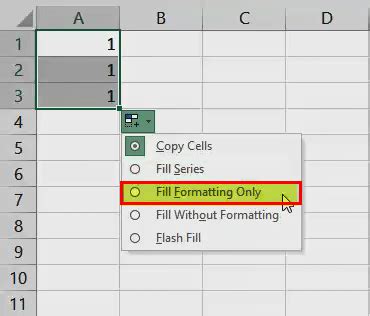 fill formatting only not working, Excel format painter and other ways to copy formatting