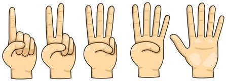 finger 1 2 3 4 5, Cuenta del finger 1,2,3,4 y 5 ilustración del vector