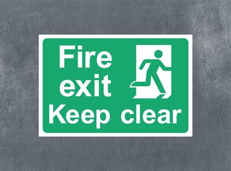 fire exit keep clear square sign, Fire exit keep clear