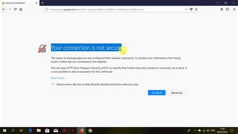firefox google not secure, Firefox reporting 