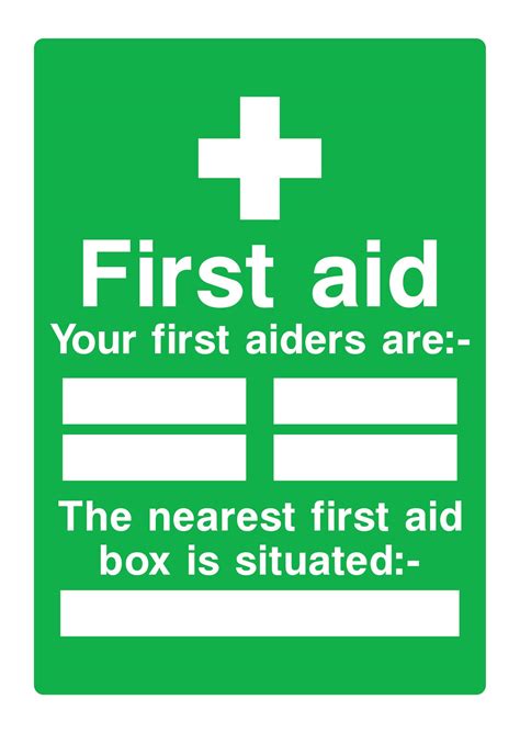 First Aid Sign Printable Free