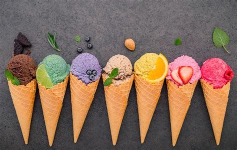 flavored ice cream cones