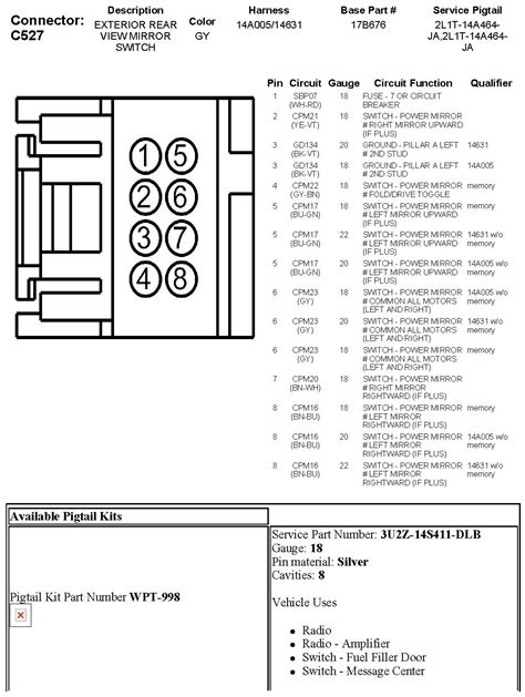 ford f 150 power mirror switch wiring 