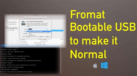 format usb for mac bootable, Bootable usb normal convert format drive command cmd mac windows successfully converted done. How to convert bootable usb to normal [windows 10 & mac]