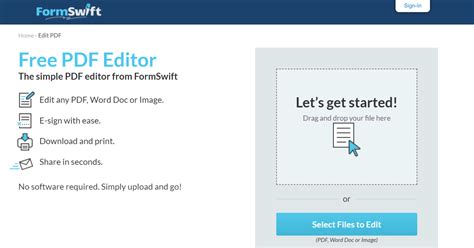 formswift's free pdf editor, Formswift’s free pdf editor