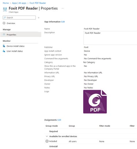 foxit reader intune, Foxit reader app deployed from intune to co-managed device stuck in