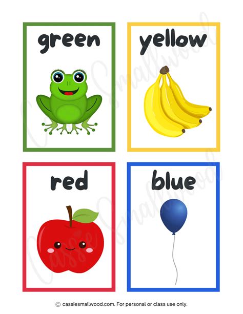 Free Printable Color Flashcards