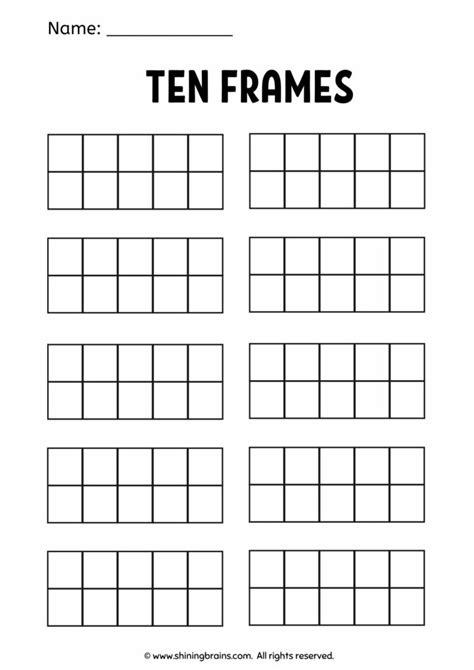 Free Printable Tens Frames