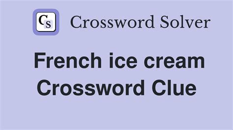 french ice crossword