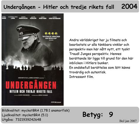 frisättning Undergången - Hitler och Tredje rikets fall