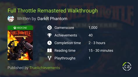 Full Throttle Achievement Walkthrough