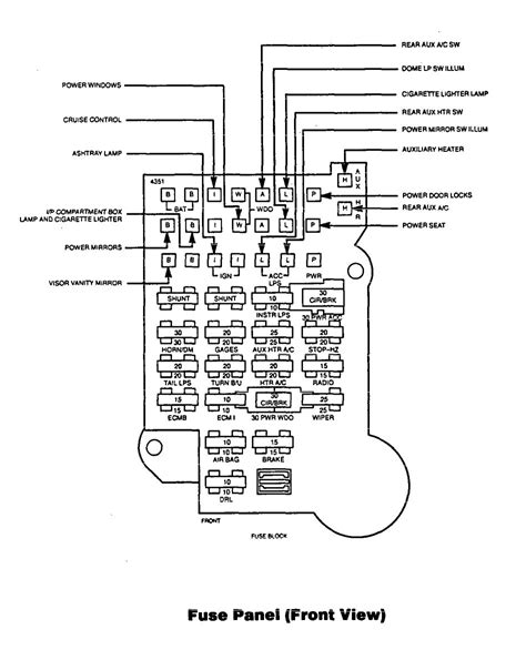 fuse box diagram for 1994 chevy van 
