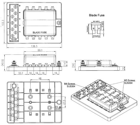 fuse box dimensions 