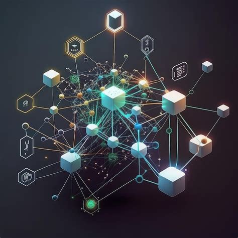 futuristic hub in computer network, Premium photo