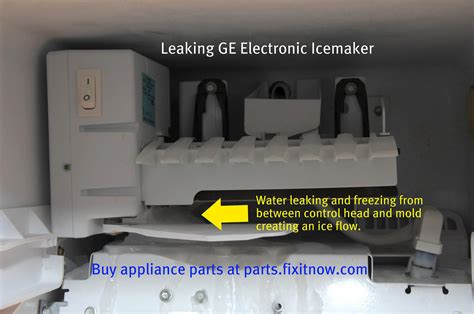 ge profile ice maker leaking water