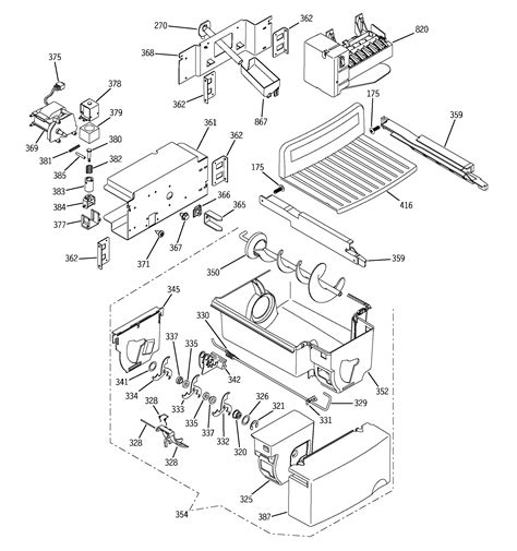 ge refrigerator ice maker parts diagram