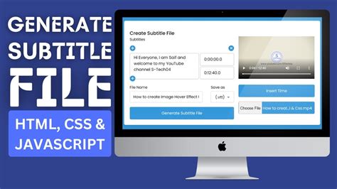 generate subtitle file from video, How to generate subtitle file using html, css & javascript