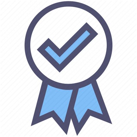 generic ribbon with check mark icon, Approved, award, check mark, medal, prize, ribbon, verified icon