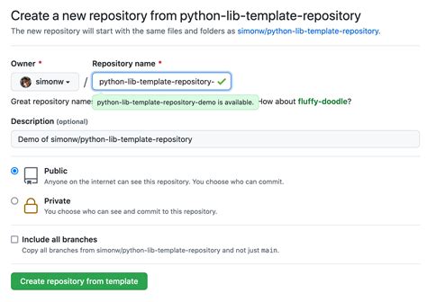 github repository template, 
