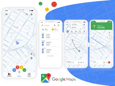 google maps app design image, Maps ui redesign. Google maps redesign