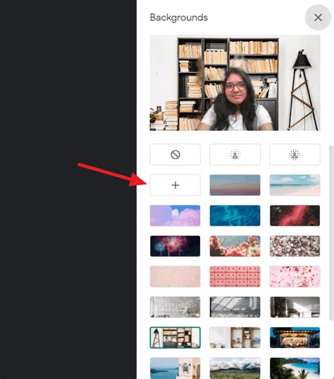 google meet custom background, New: add a custom background in google meet (off by default)
