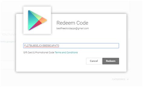 google play redeem code free, Google play redeem code today
