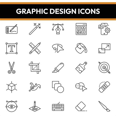 graphic design icon categories, Set of thin line concept icons of different categories of graphic. Design graphic categories app concept development website icons thin different line set workflow project stock vector