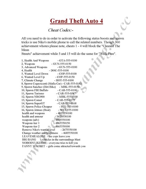 Gta 4 Walkthrough Cheats