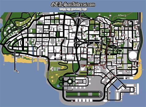 gta san andreas tags interactive map, Gta san andreas tags locations in los santos
