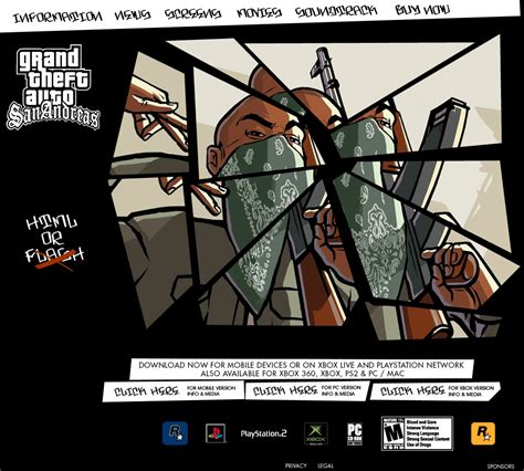 gta san andreas website, Grand theft auto san andreas flash website recreated in html5