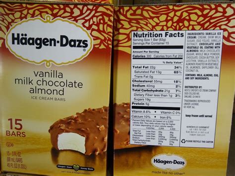 haagen dazs ice cream bar nutrition