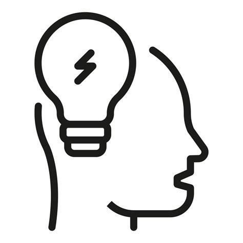 head with light bulb icon, Head lightbulb icon outline vector. bulb idea 15659842 vector art at