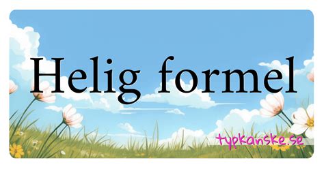 helig formel