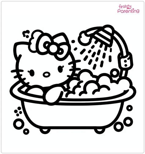 hello kitty bath coloring page, Hello kitty taking bath coloring pages. Banheiro tudodesenhos princesa