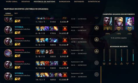 historico de partidas lol