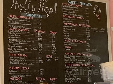 holly hop ice cream shoppe menu