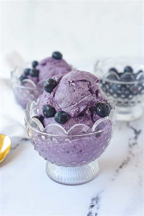 homemade blueberry ice cream without machine