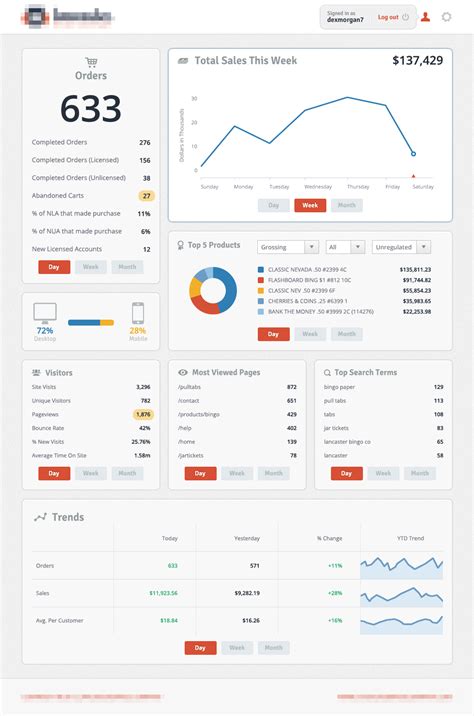 homepage dashboard analytics, Web analytics dashboard examples