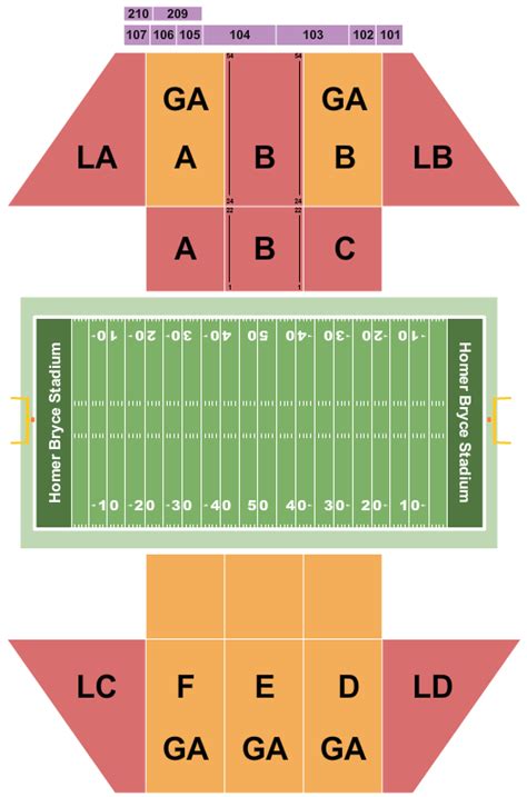 Homer Bryce Stadium Seating Chart