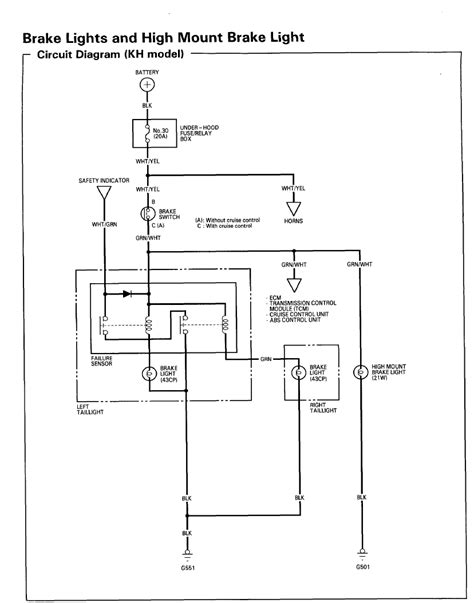 honda accord brake light wiring diagram 