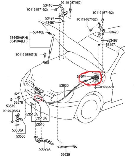 hood latch cable diagram 