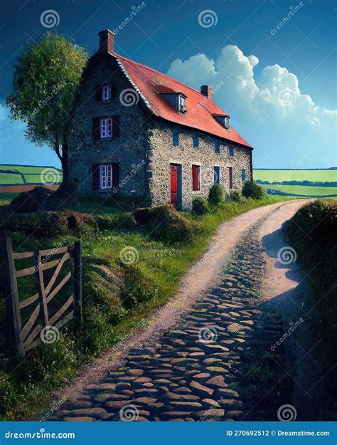 house middle of road, A house in the middle of a road stock photo